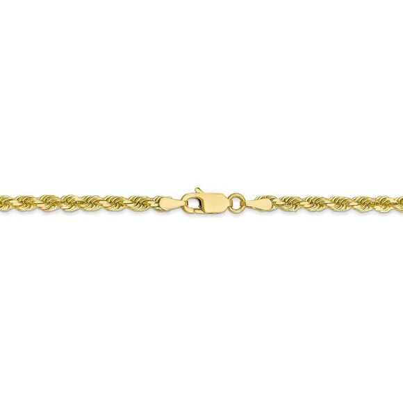 3.25mm, 10k Yellow Gold Diamond Cut Solid Rope Chain Necklace, 26 Inch - Picture 3 of 7